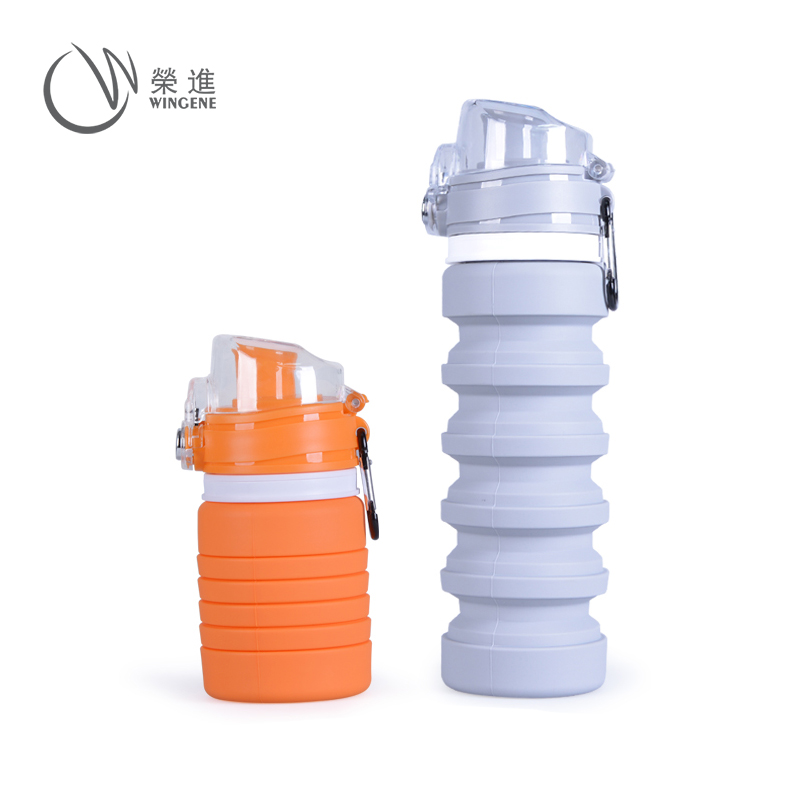 新品硅胶折叠水壶|环保户外便携伸缩水瓶|骑行旅行运动硅胶水壶