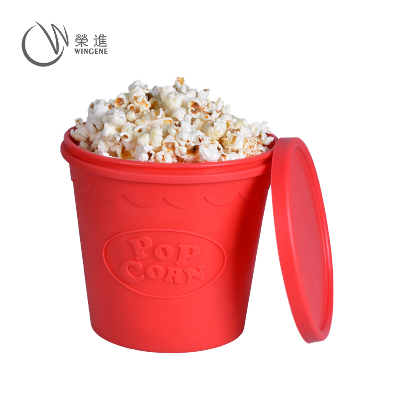 圆形硅胶爆米花桶|食品级硅胶收纳圆桶