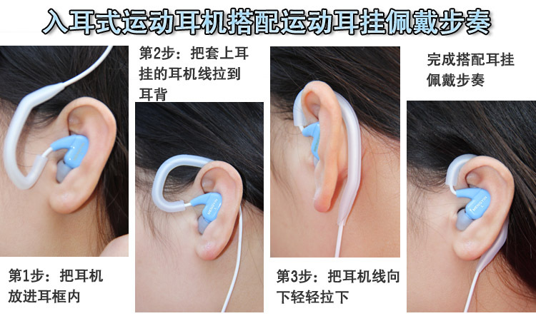 入耳式硅胶运动耳挂使用步骤