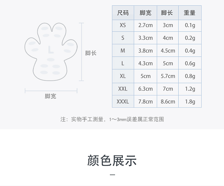 宠物足部防护爪贴详情展示图8